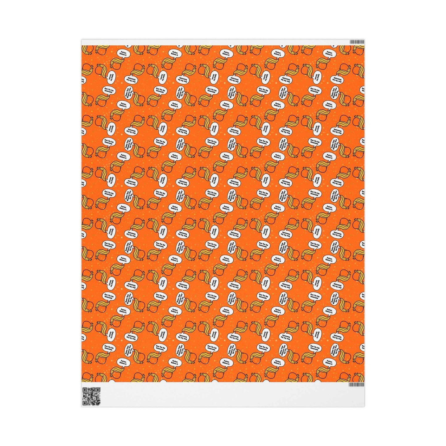 “Styled for Success” Parody Gift Wrap – Blonde Whoosh & Gold Stars