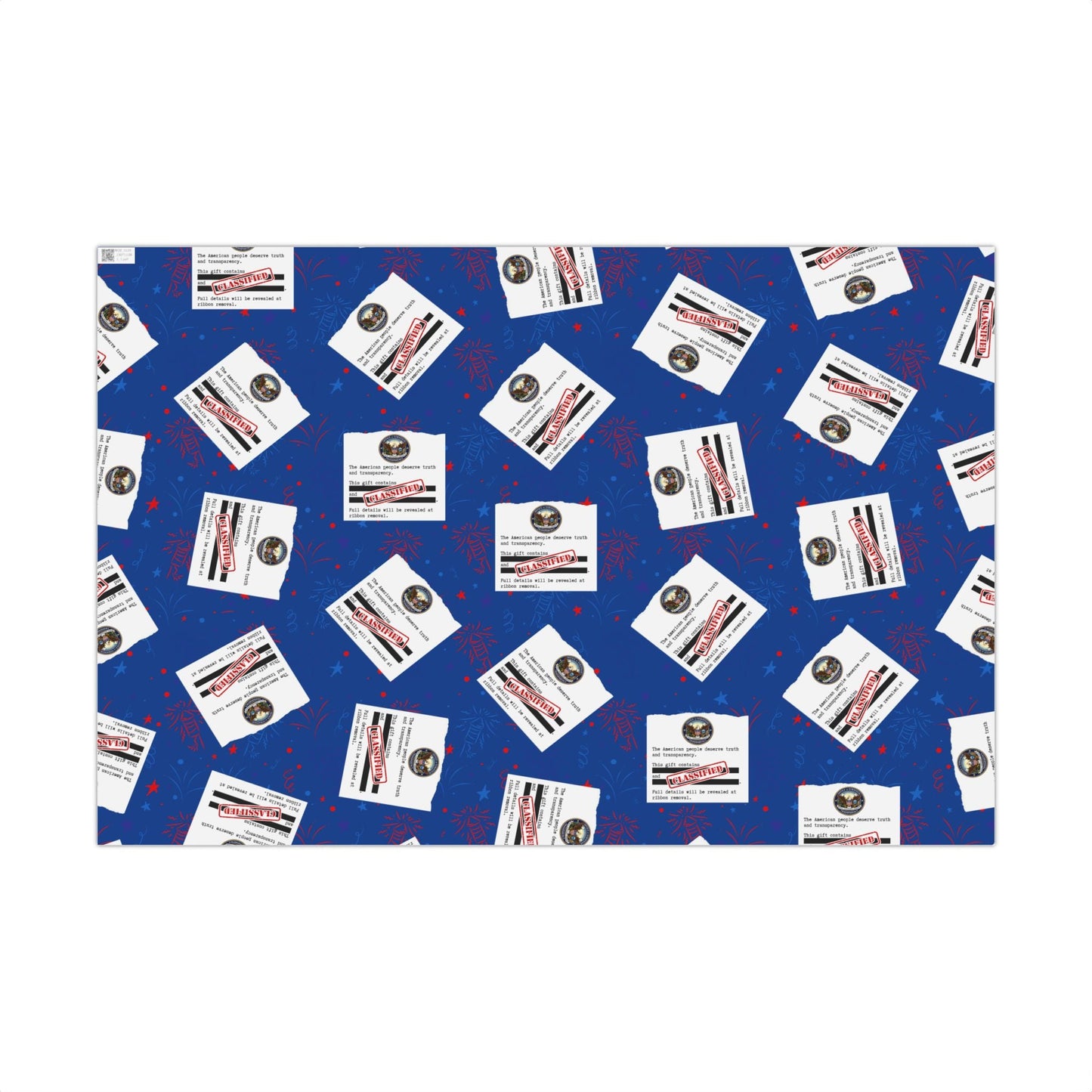 Classified Documents All-Occasion Gift Wrap – Redacted Files Political Satire Wrapping Paper