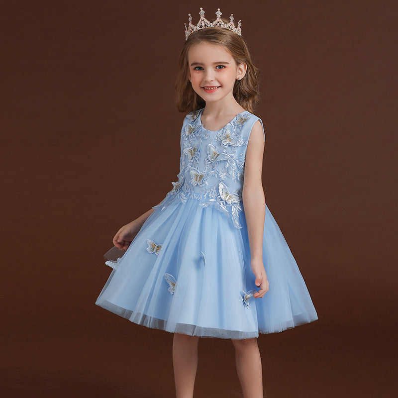 Carisa girls' dress children's mesh skirt