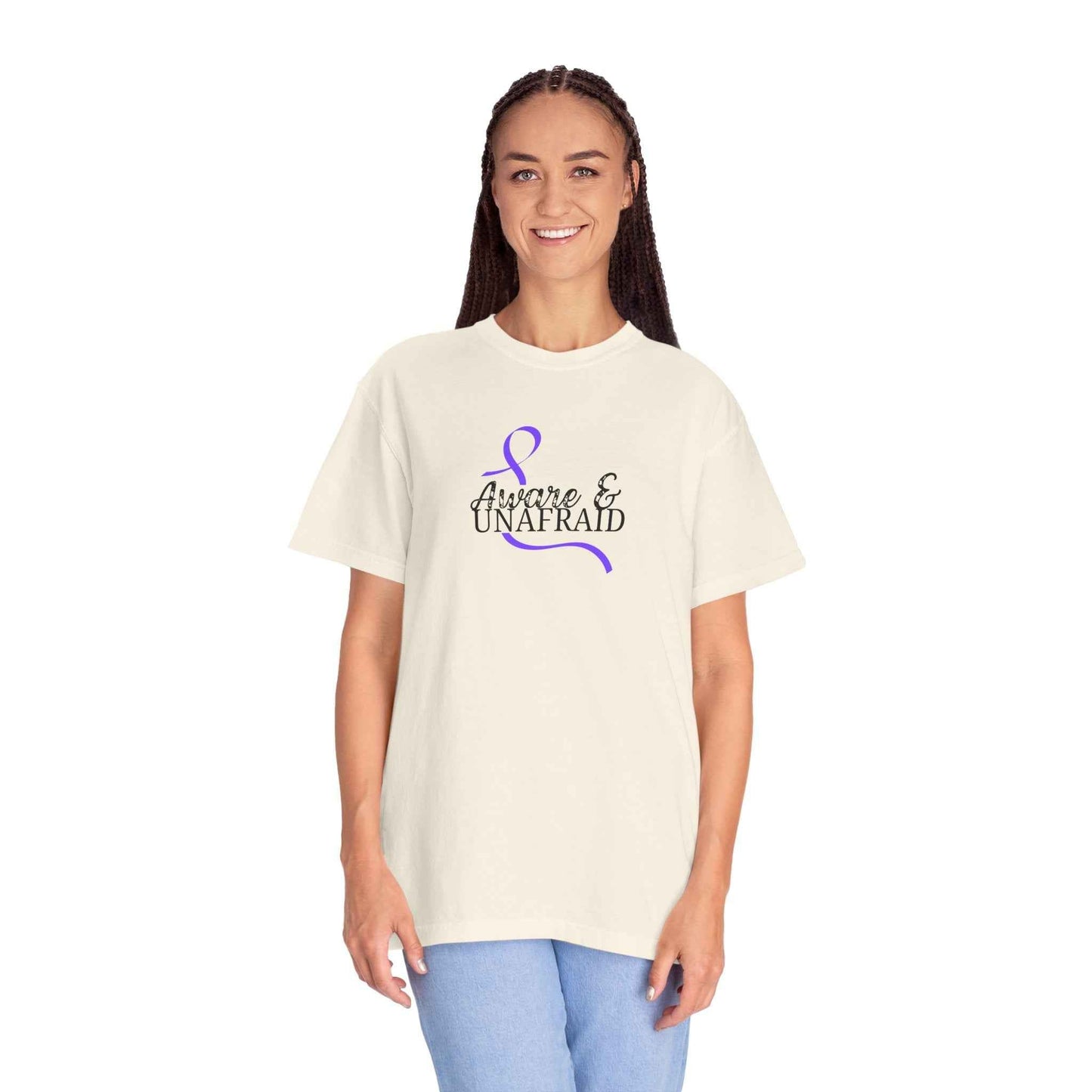 Aware & Unafraid T-Shirt – Epilepsy Awareness Purple Tee