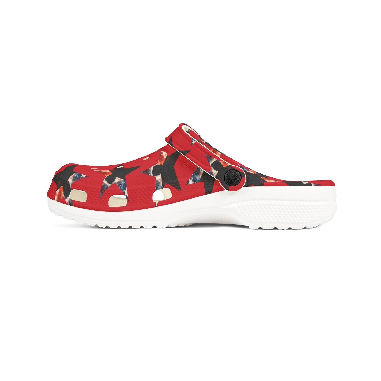 Red Presidential Silhouette Star EVA Clogs – Lightweight Statement Slip-Ons