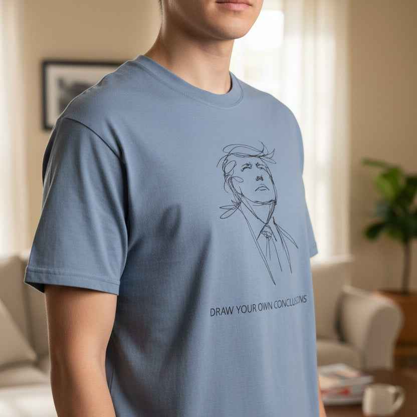 Draw Your Own Conclusions Unisex Graphic Tee – Minimal Line Art Statement Shirt