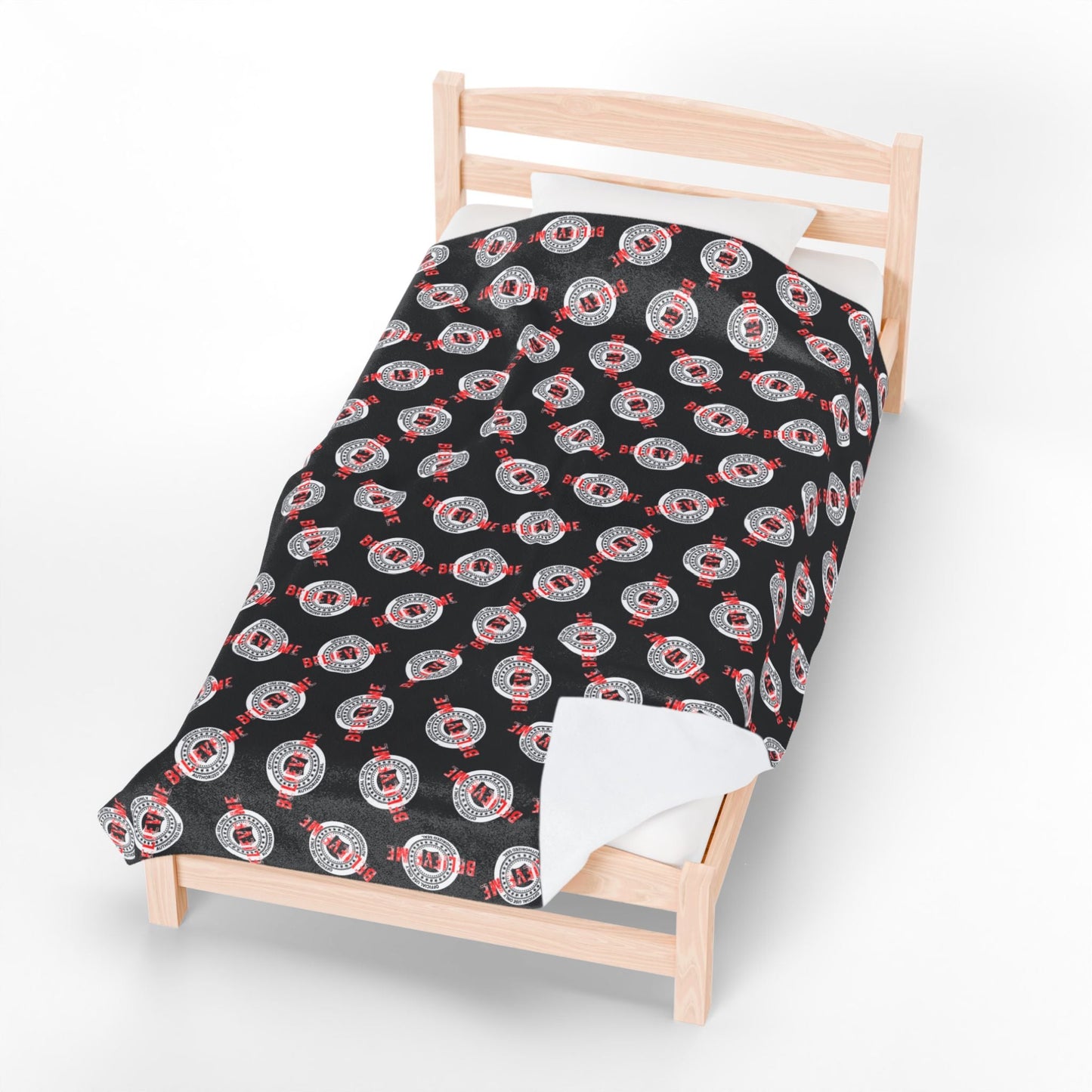 “Believe Me” Official Seal Velveteen Blanket – Political Parody Throw