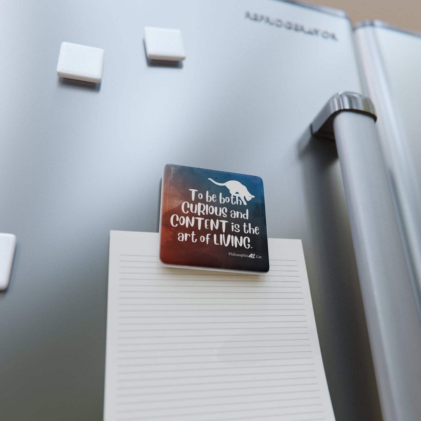 Curious & Content Porcelain Magnet, Square