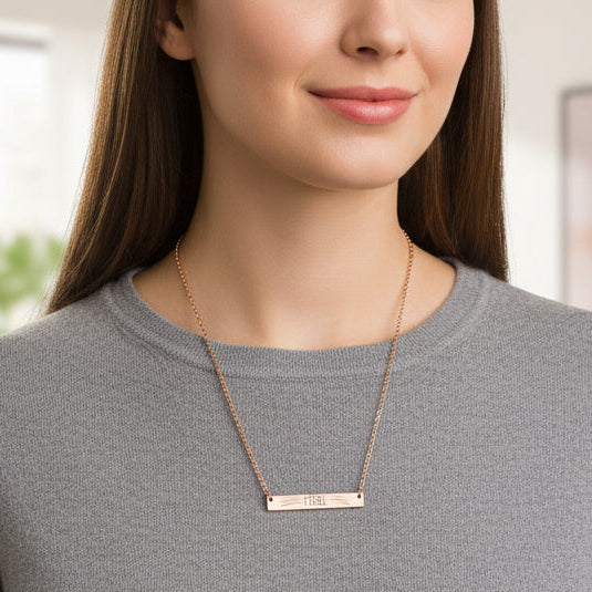 FEREL — Engraved Bar Necklace (Cat Love Edition)