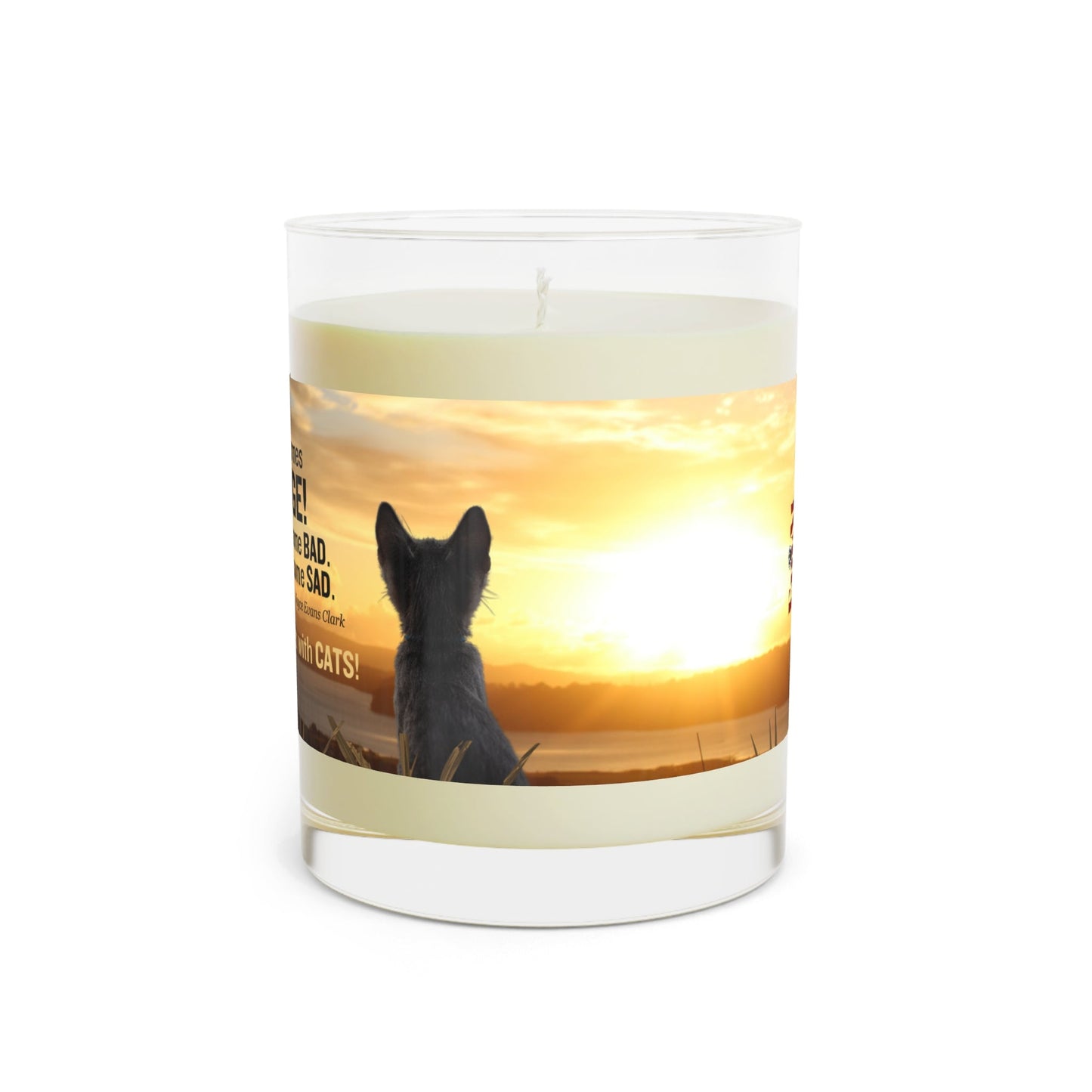 Life Comes with Cats Candle | Funny Inspirational Cat Lover Candle
