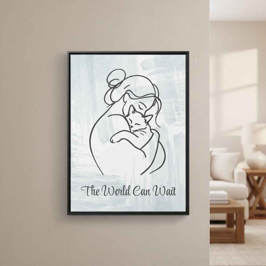 The World Can Wait Cat Canvas Print