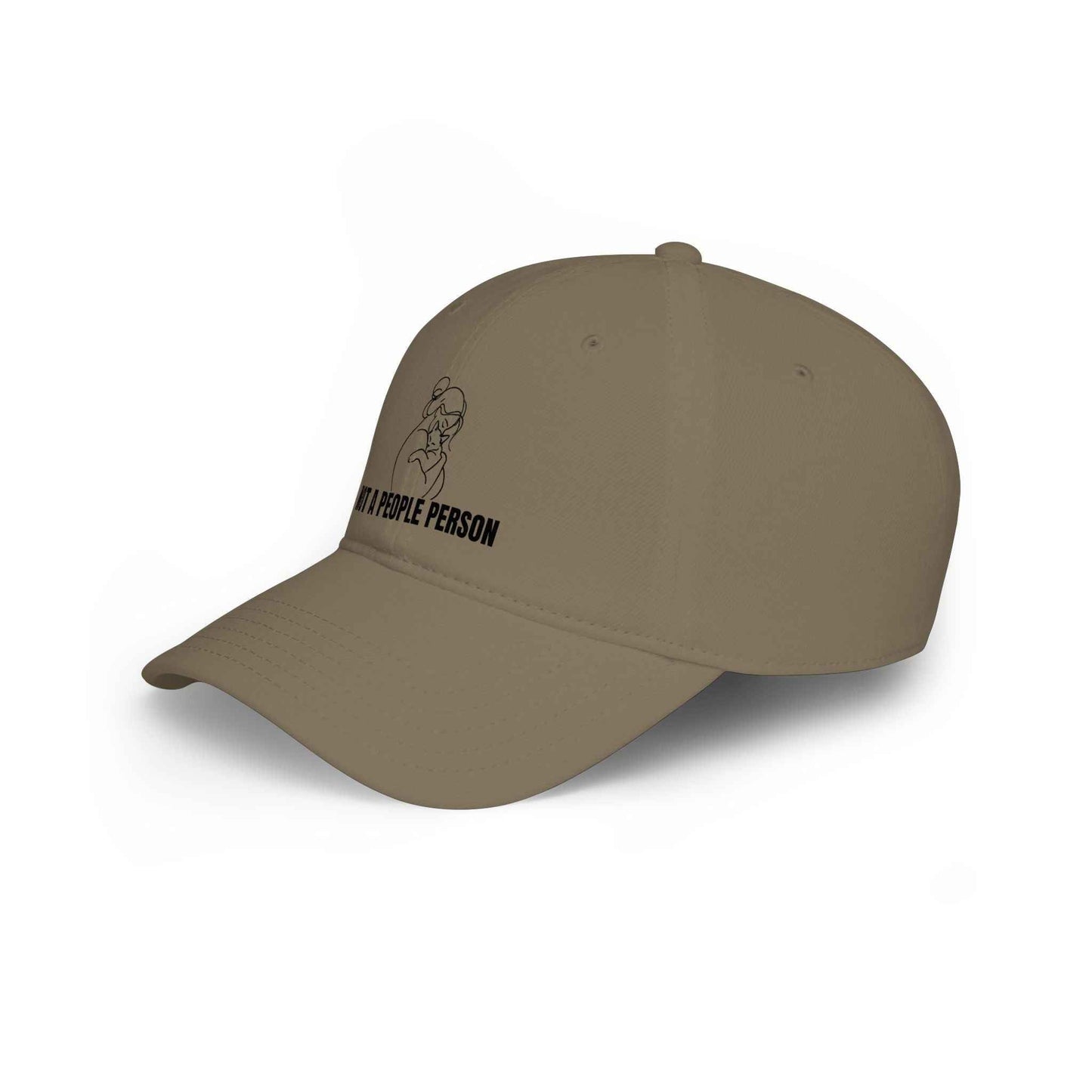 “Not a People Person” Cat Line Art Hat – Low Profile Cotton Cap (Unbothered Edition)