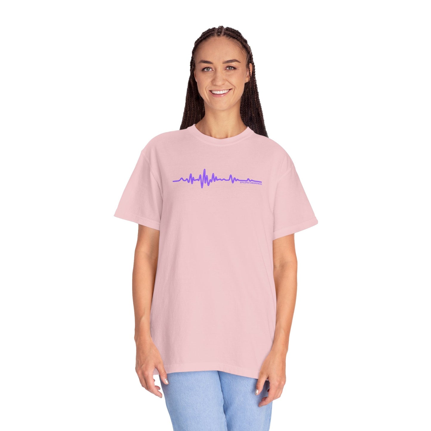 Minimalist Epilepsy Awareness EEG Wave Unisex T-Shirt – Purple Line Design