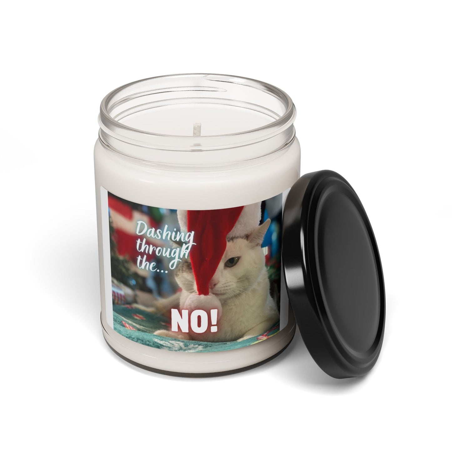 Dashing Through the… NO! Candle | Funny Christmas Cat Candle