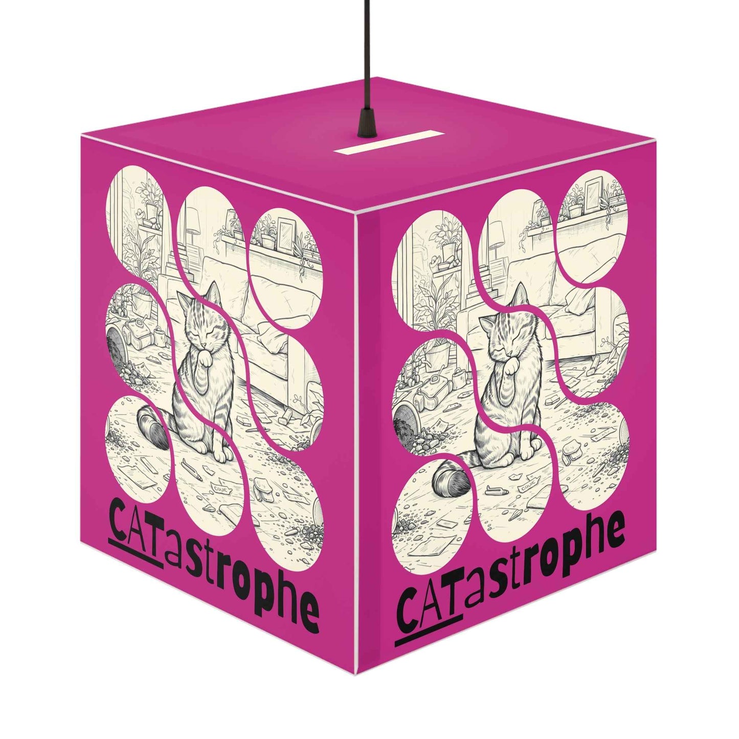 CATastrophe Cat Cube Lamp – Funny Cat Lover Accent Lamp