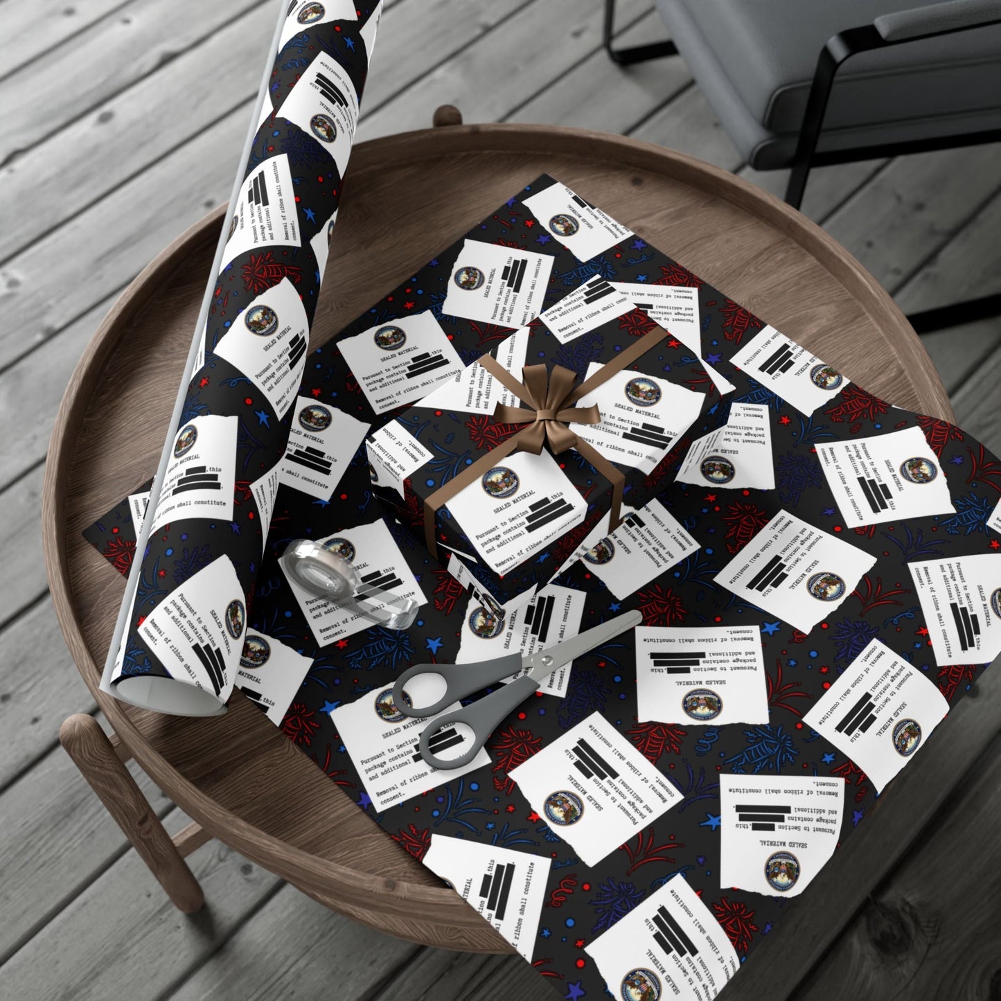 Classified Celebration Gift Wrap – Patriotic Parody Fireworks Wrapping Paper