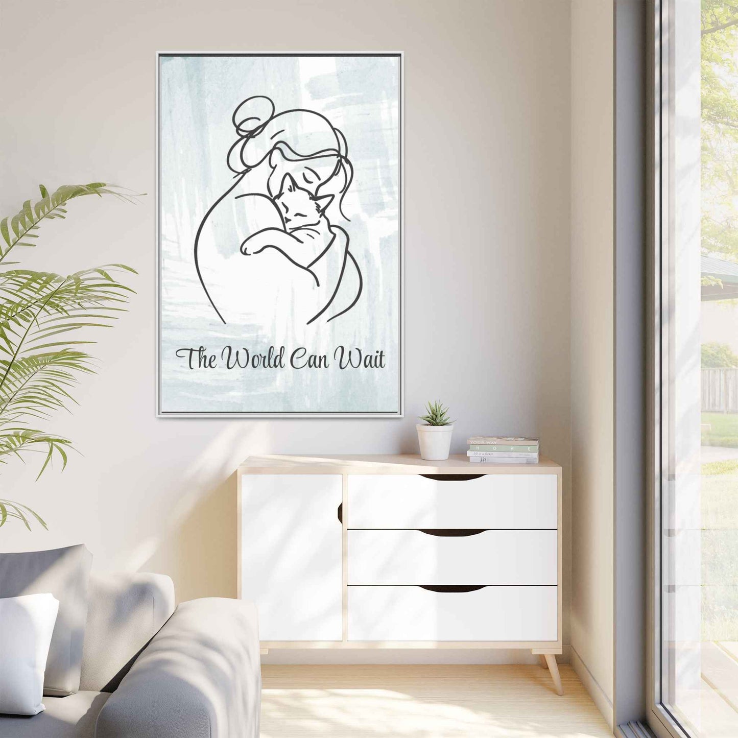 The World Can Wait Cat Canvas Print