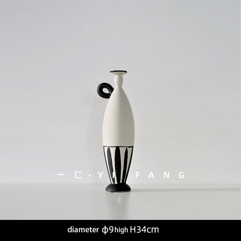 Ins Modern Handmade Ceramic Flower Vase Decoration Hotel Club B&B Soft Decoration Nordic Soft Decoration
