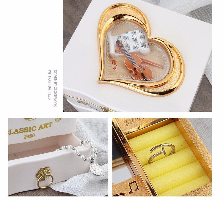 Nostalgic Music Box Dancing Girl Clockwork Simulation Music Box Jewelry Box Girlfriends Wedding Gift