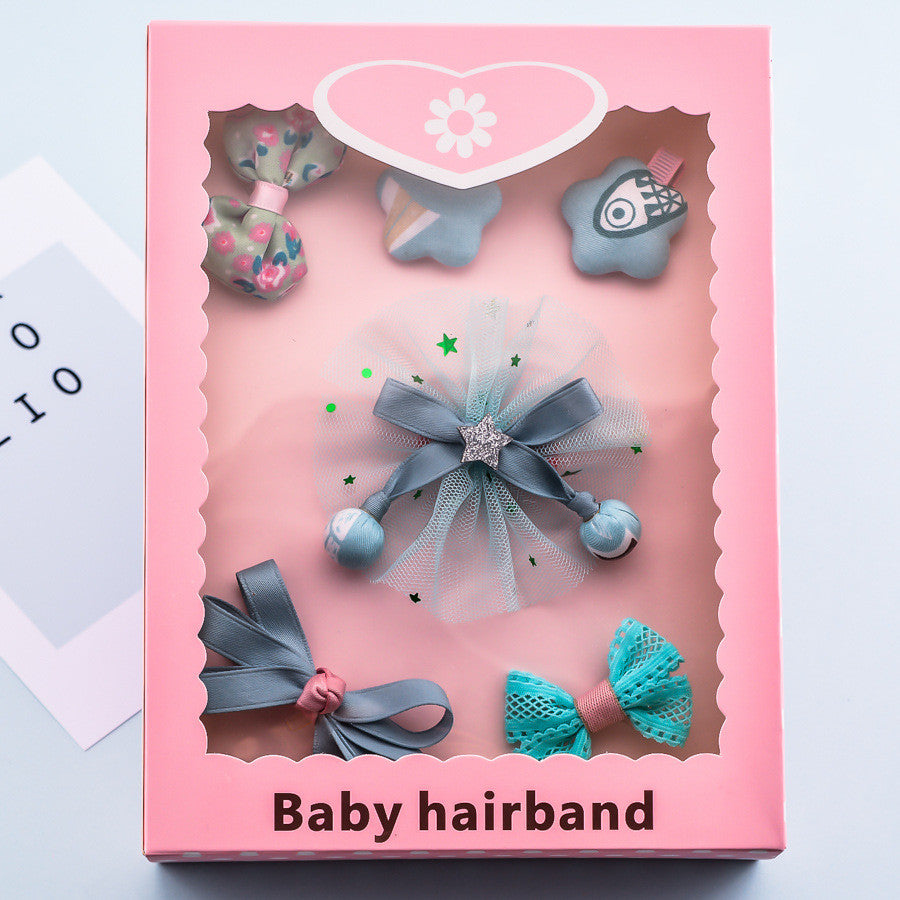 Korean Girl Princess Korean Bow Hairpin Hairpin Combo Set Hair Accessories Birthday Gift Headdress Gift Box