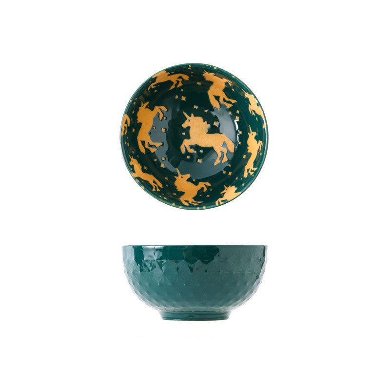 Japanese Relief Hand-painted Underglaze Ceramic Tableware