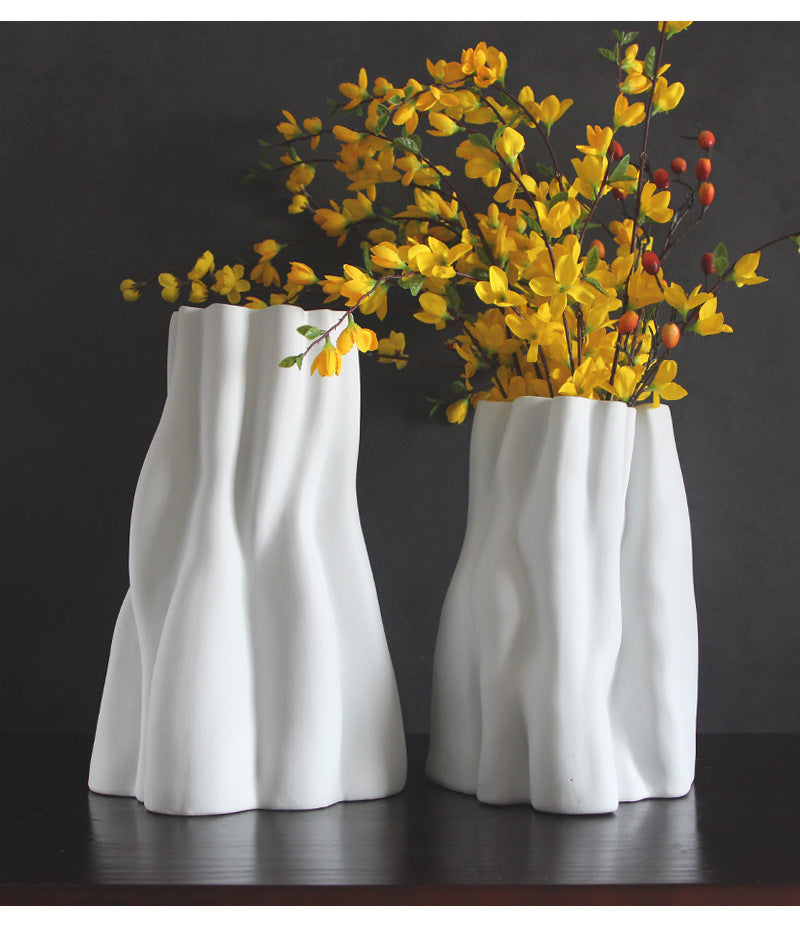 Model Room Living Room Entrance White Ceramic Biscuit Large Vase