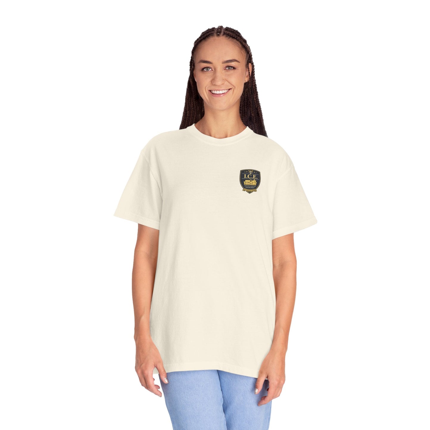 I.C.E. Badge T-Shirt | Institute of Cozy Excellence Parody Tee