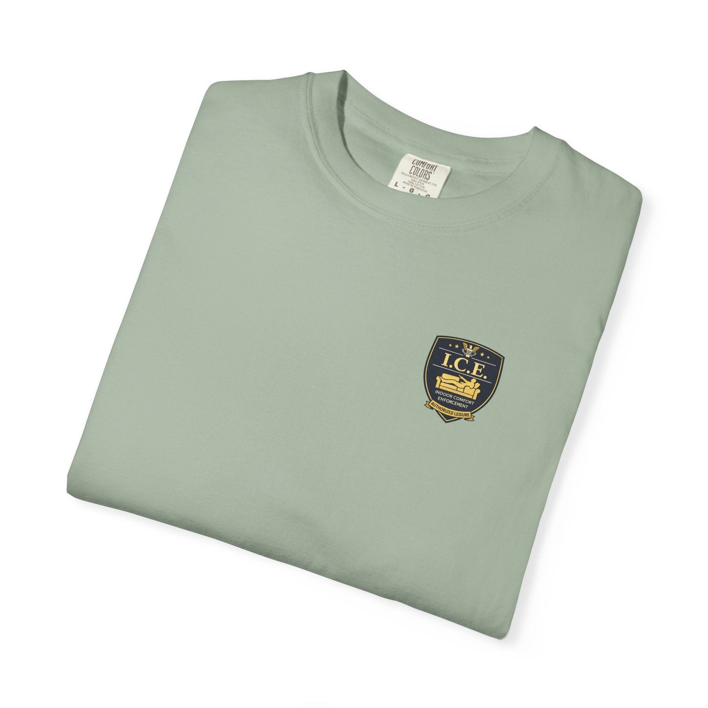 I.C.E. Badge T-Shirt | Institute of Cozy Excellence Parody Tee