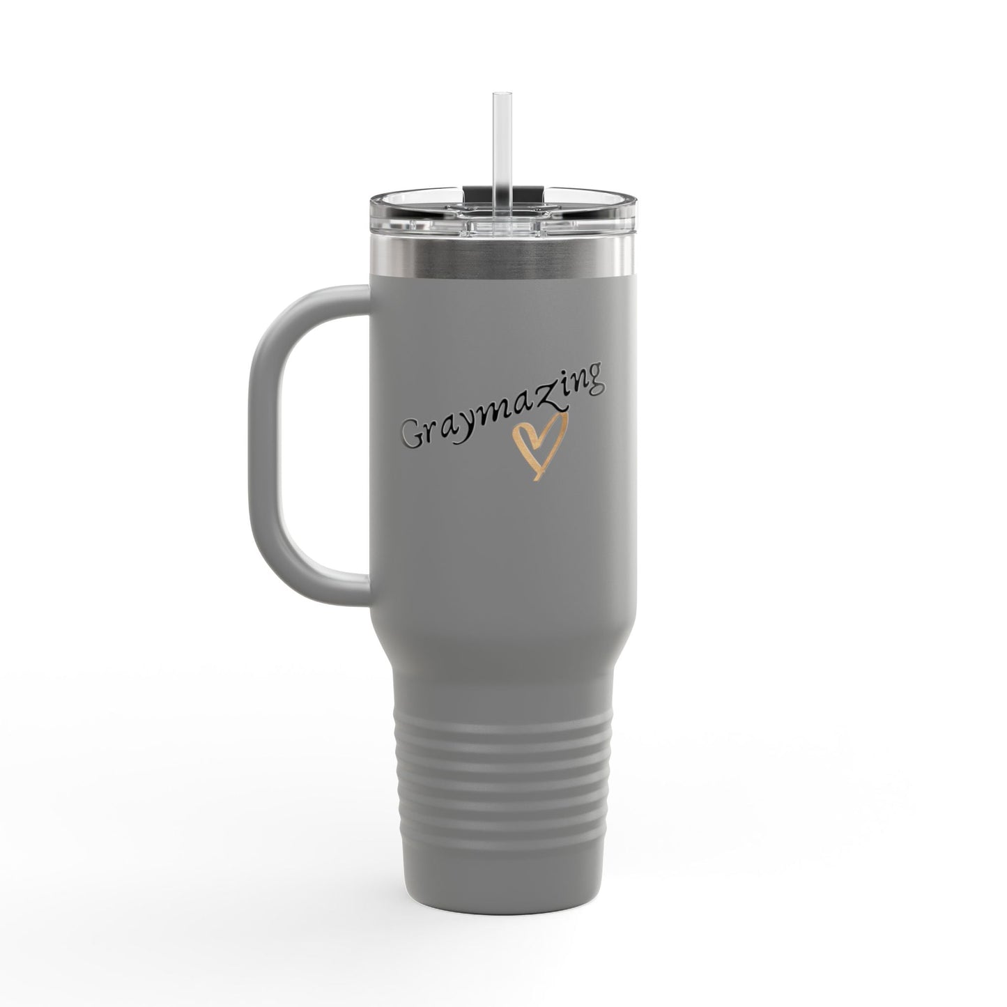 Graymazing Insulated Travel Mug - 40oz Coffee Cup with Handle & Straw - Perfect for On-the-Go and Outdoor Adventures