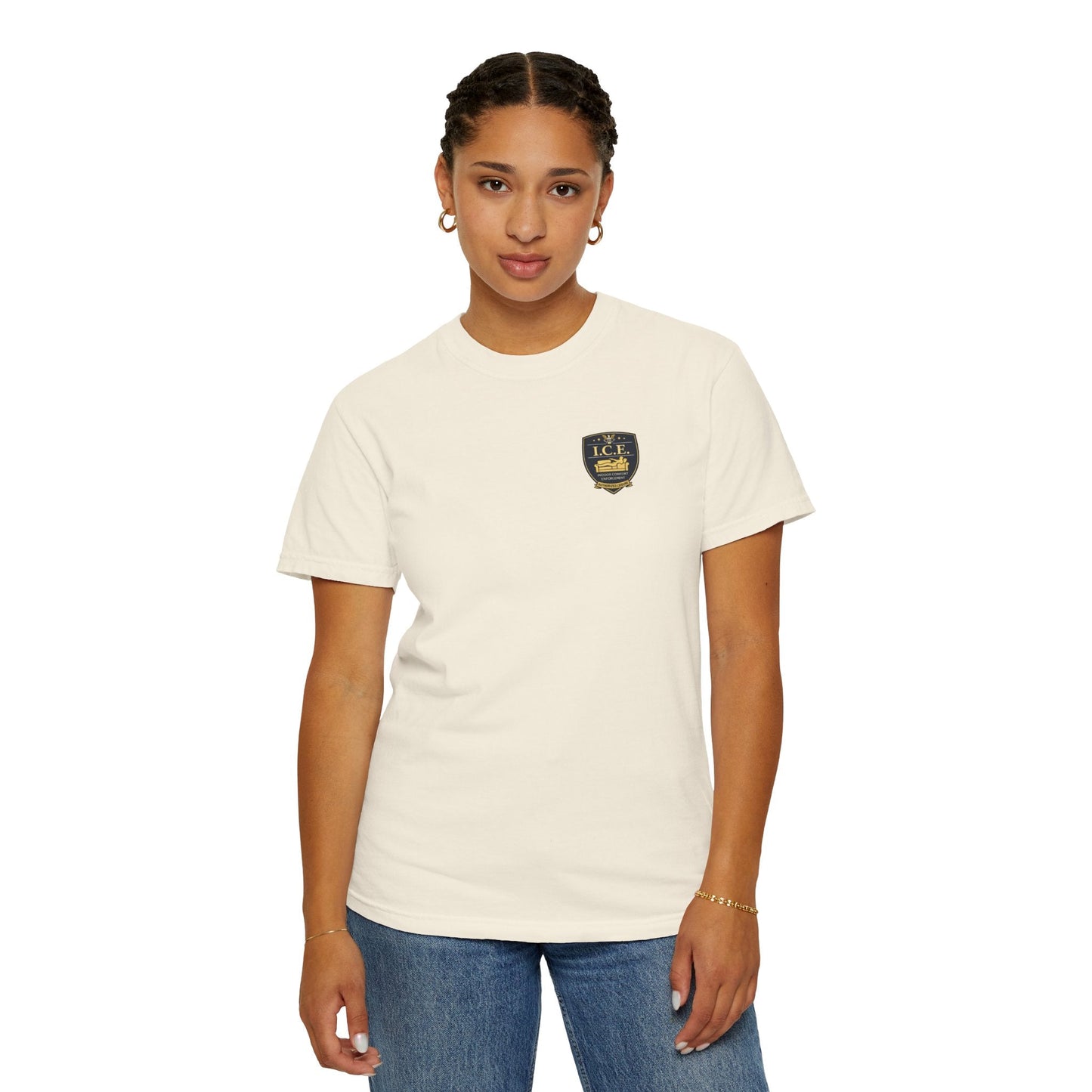 I.C.E. Badge T-Shirt | Institute of Cozy Excellence Parody Tee