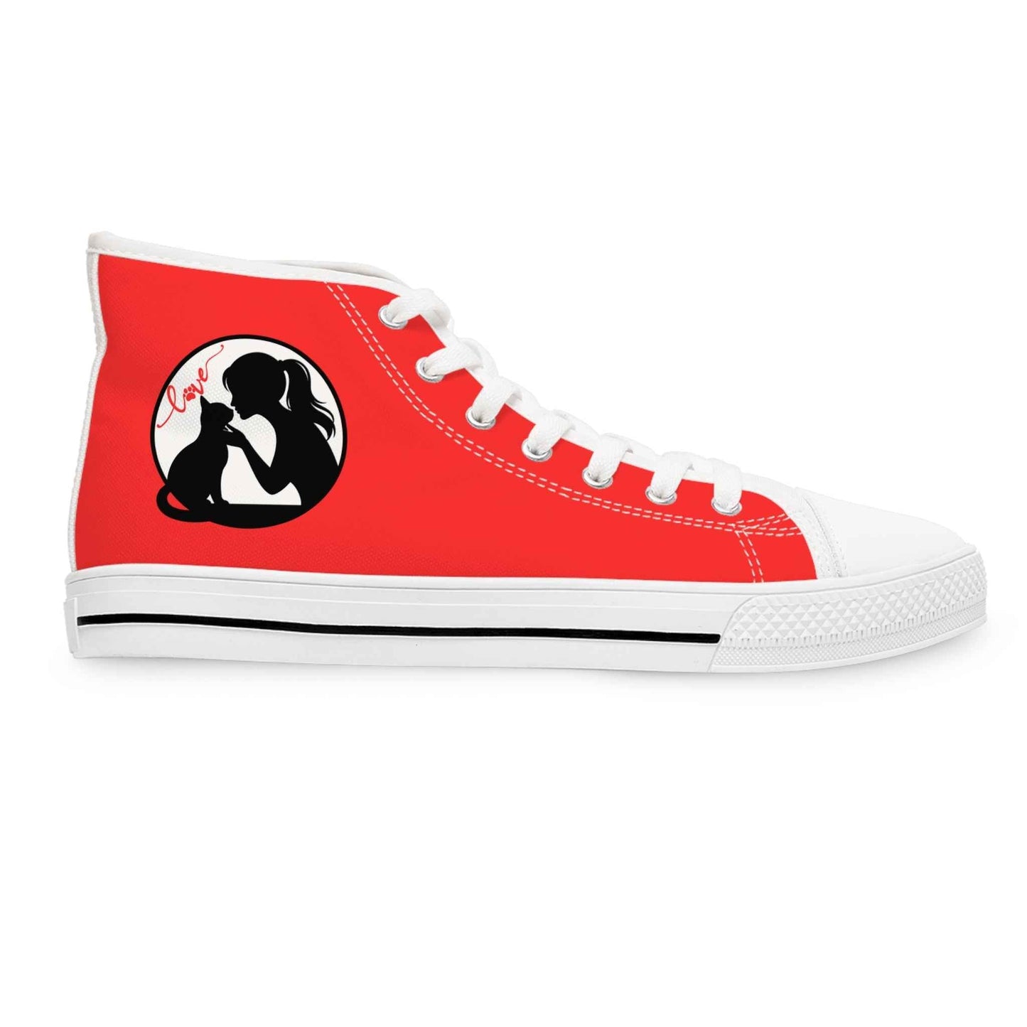 Love & Pawprints High-Top Sneakers – Cat Lover Statement Shoes
