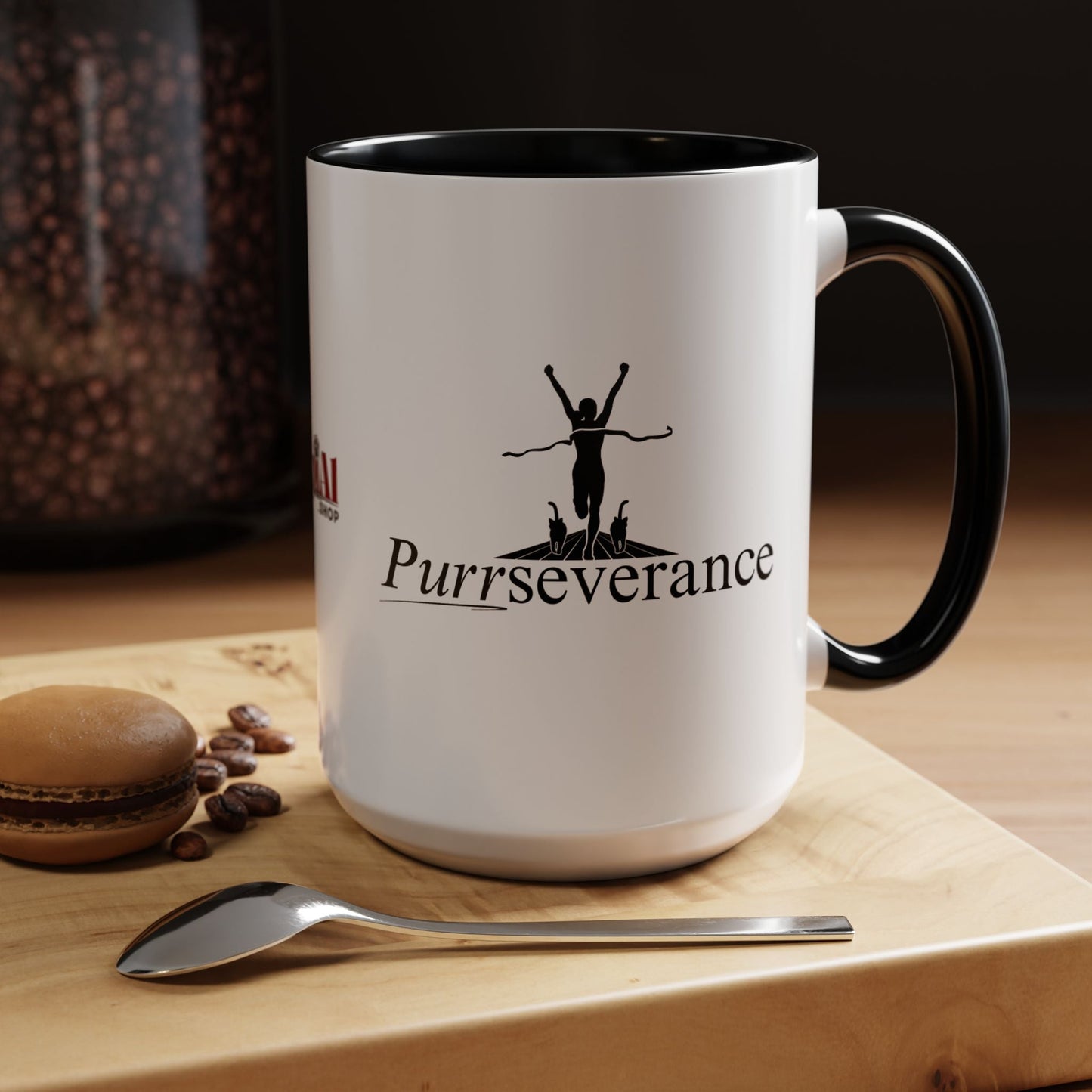 Purrseverance Accent Coffee Mug (11, 15oz)