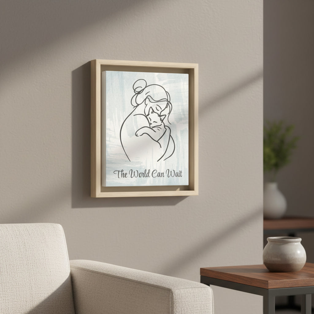 The World Can Wait Cat Canvas Print