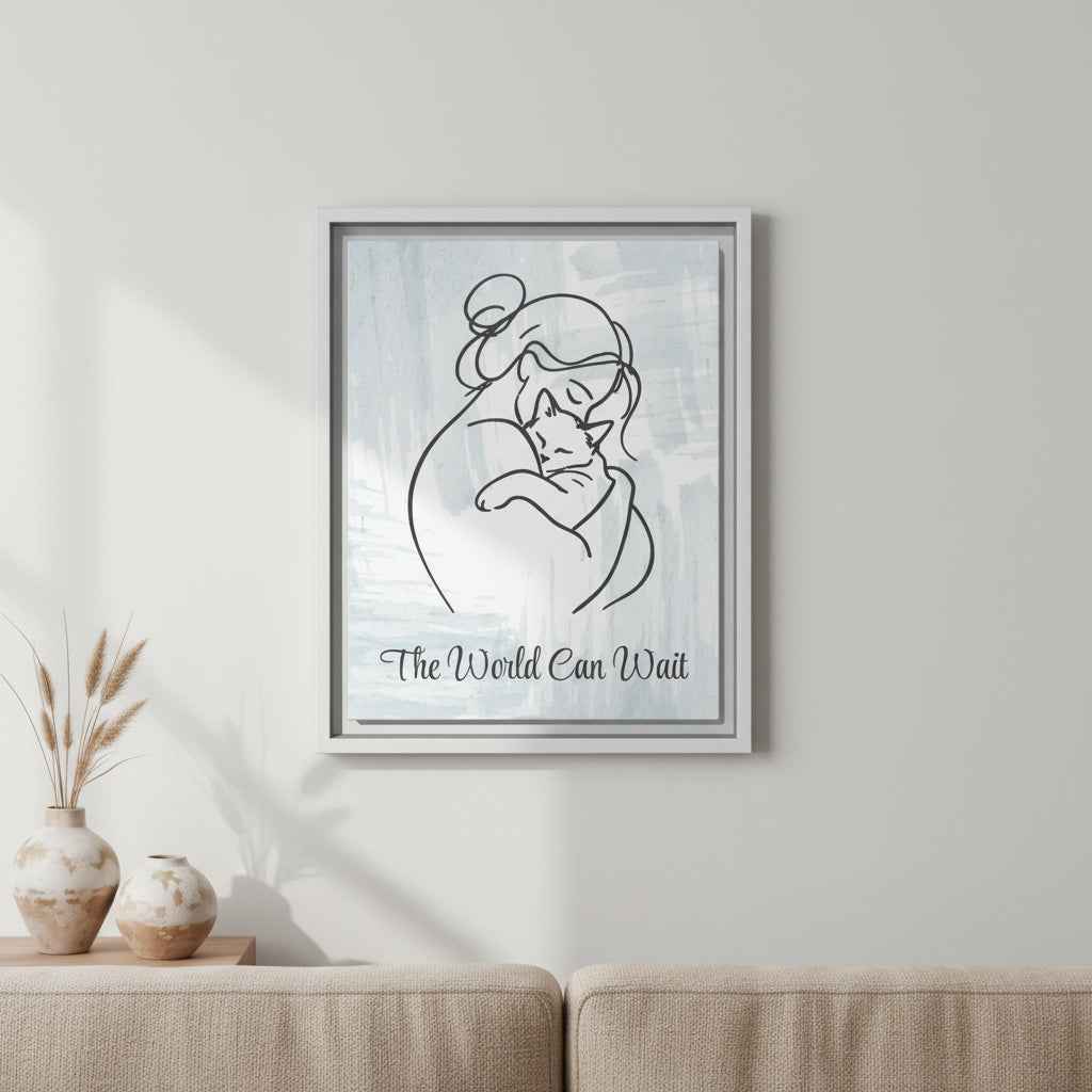 The World Can Wait Cat Canvas Print
