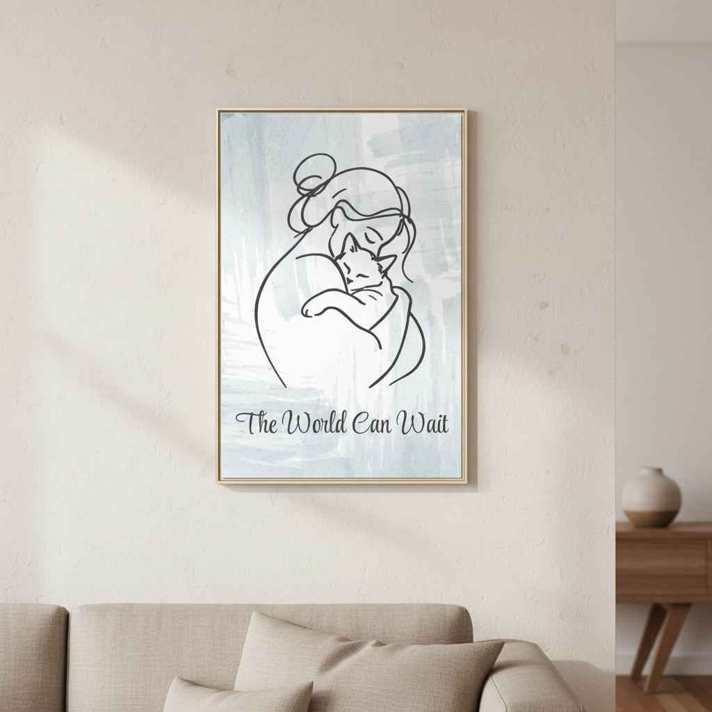 The World Can Wait Cat Canvas Print