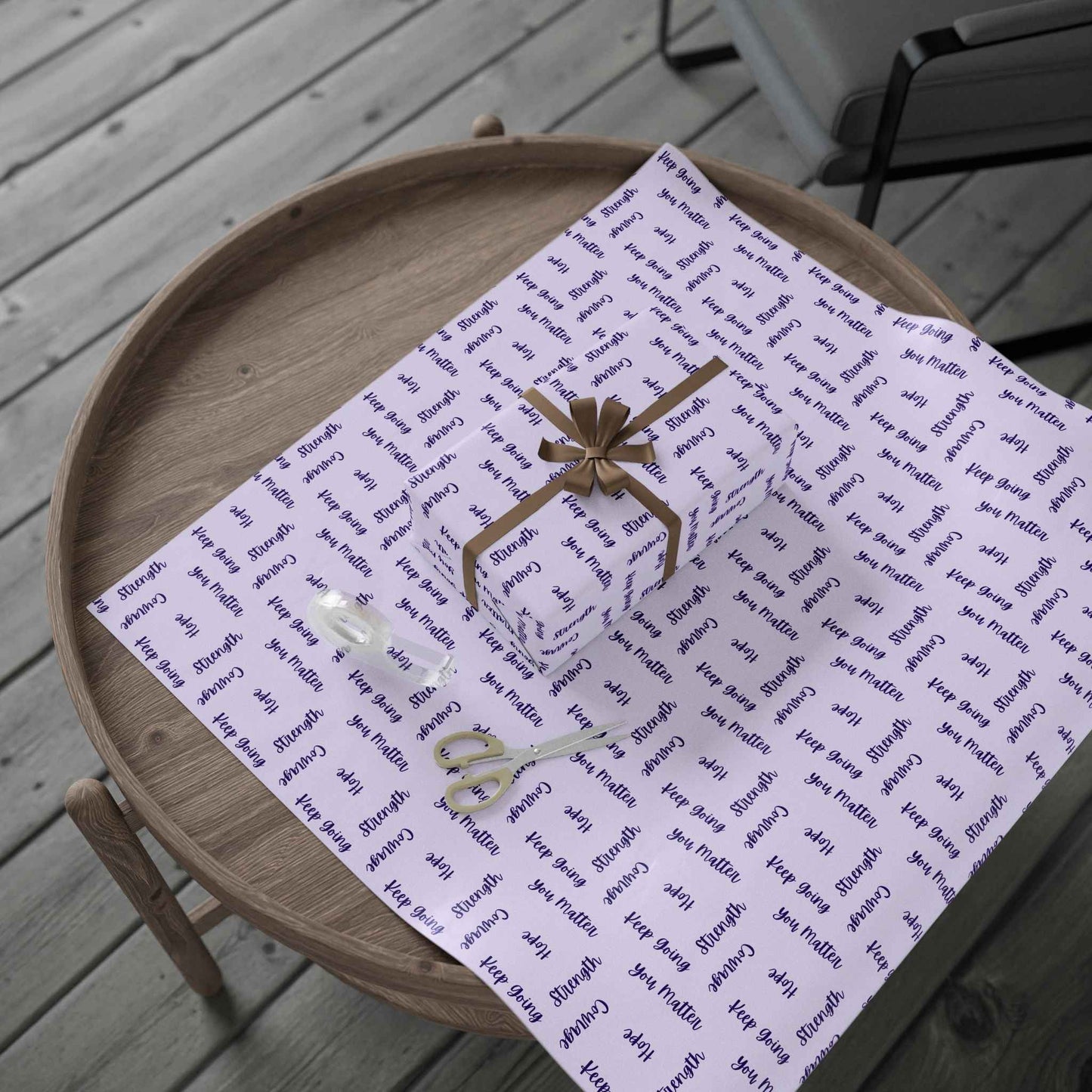 Inspirational Word Wrap – Light Purple Encouragement Gift Wrap