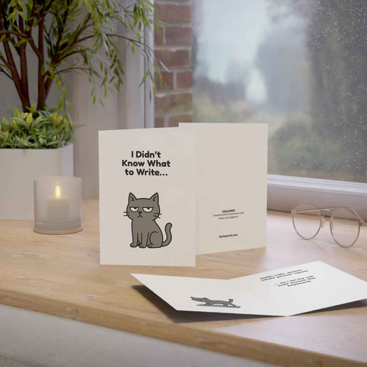 Funny Cat Keyboard Greeting Card – 10, 30, 50 pc. sets