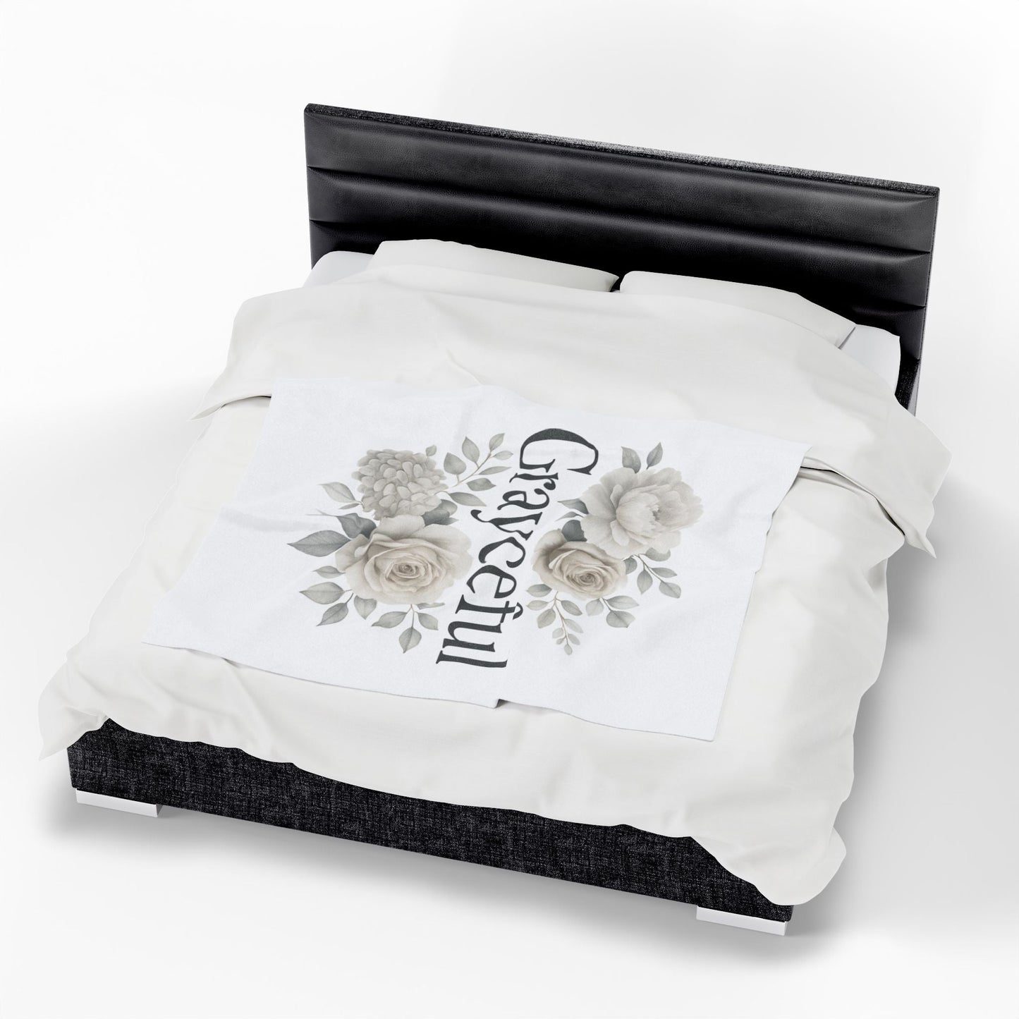 Elegant Floral Throw Blanket - Cozy Velveteen Plush Blanket for Home Decor, Gift for Her, Modern Chic Style, Occasion: Birthdays, [...]