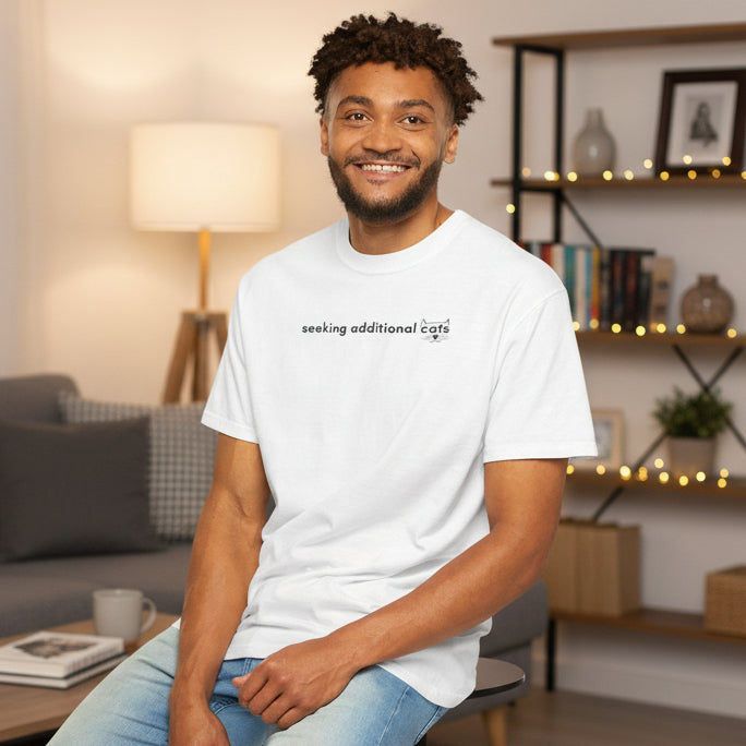 Seeking Additional Cats T-Shirt | Cat Lover Minimal Tee