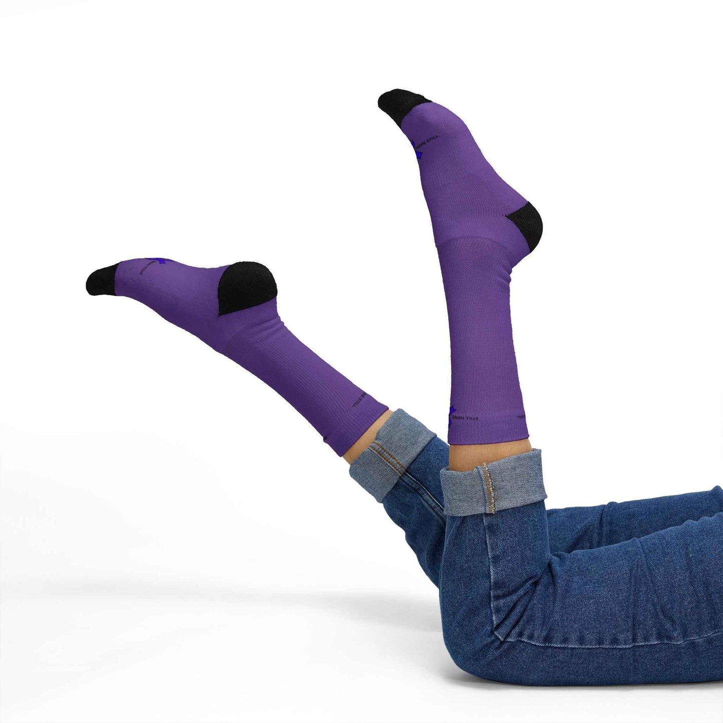 Still Here. Here Still. Epilepsy Awareness Crew Socks