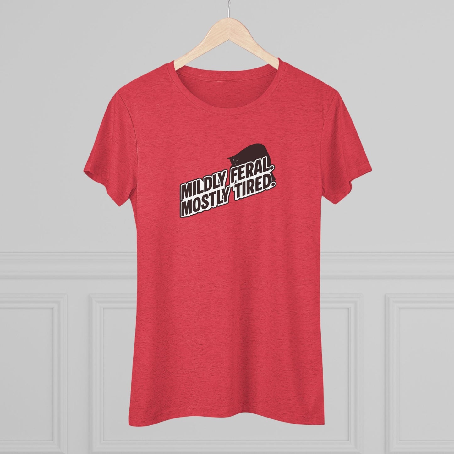 Mildly Feral Mostly Tired Slim Fit Cat Tee