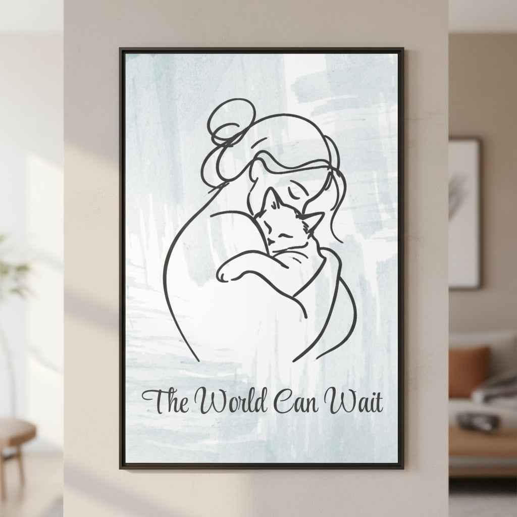 The World Can Wait Cat Canvas Print