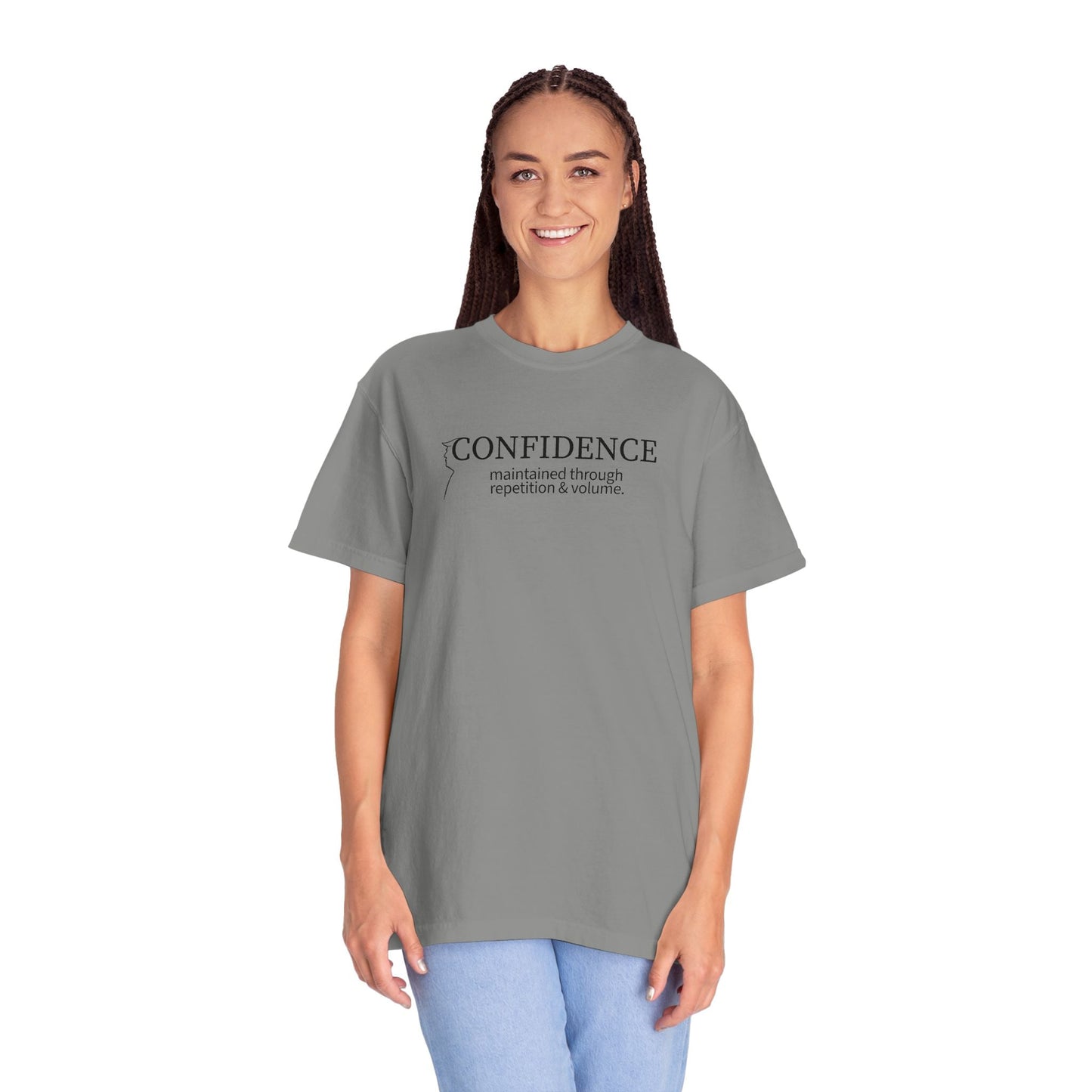Confidence Maintained T-Shirt – Minimalist Typography Edition