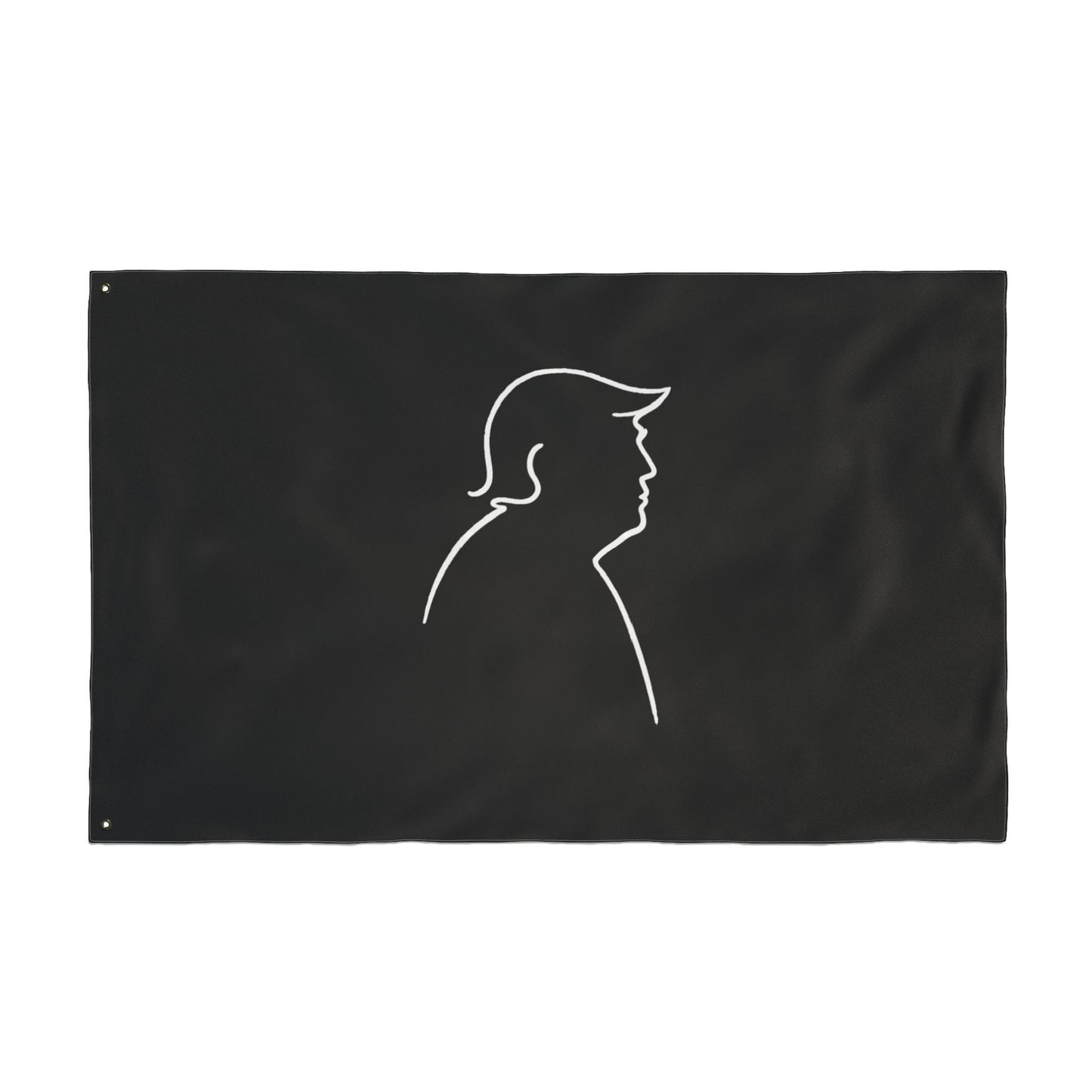 Minimalist Line Portrait Flag – Modern Political Parody Design