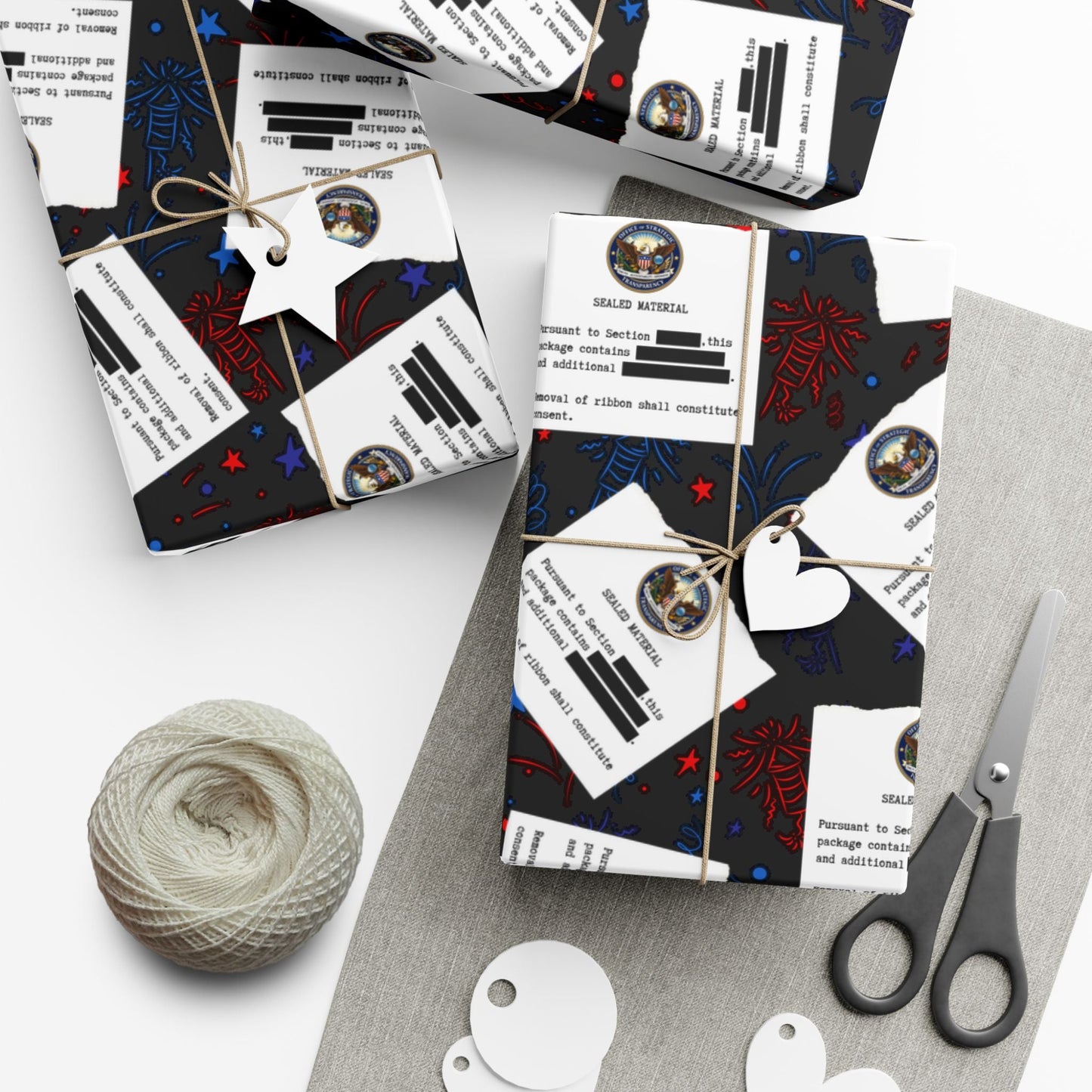 Classified Celebration Gift Wrap – Patriotic Parody Fireworks Wrapping Paper