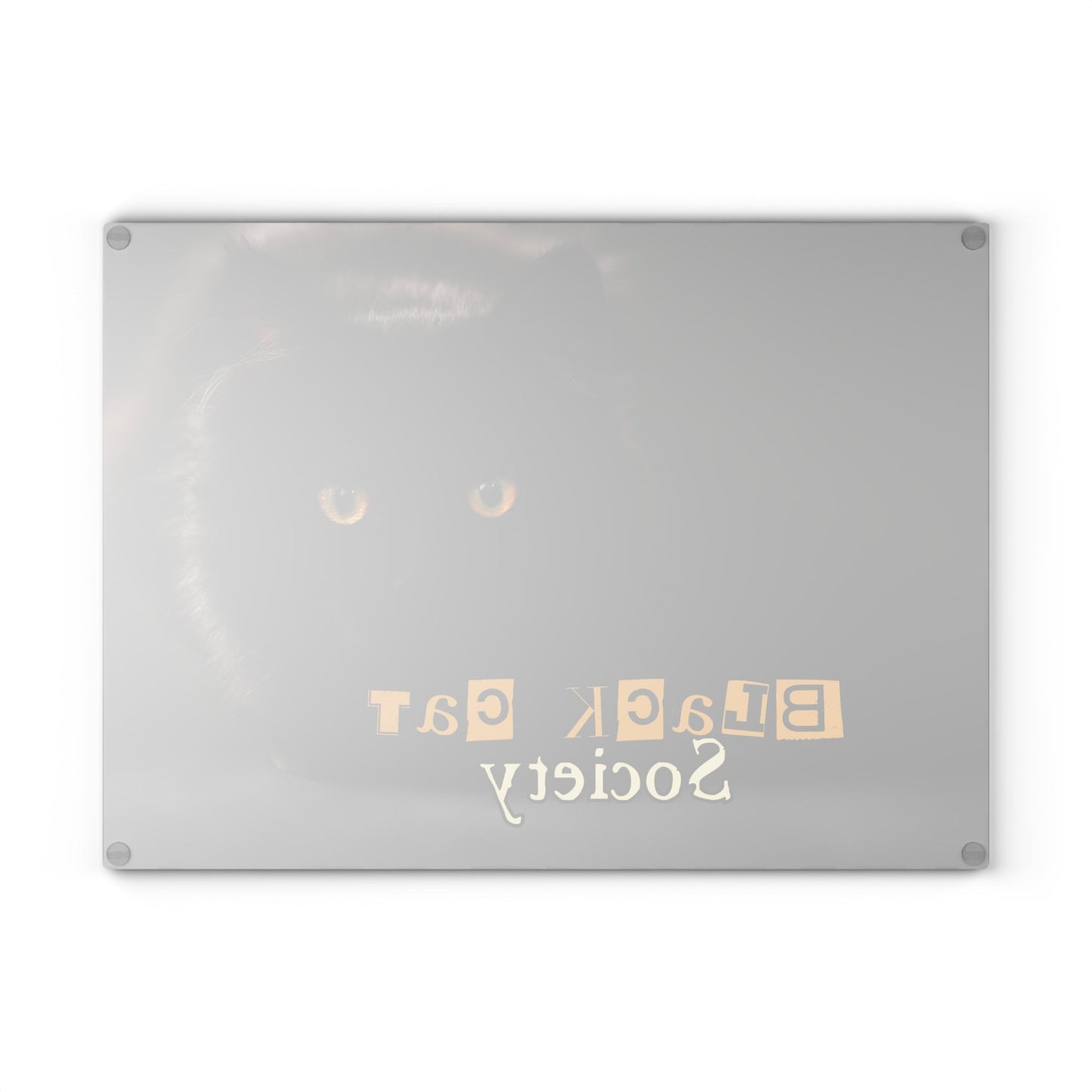Black Cat Society Glass Cutting Board