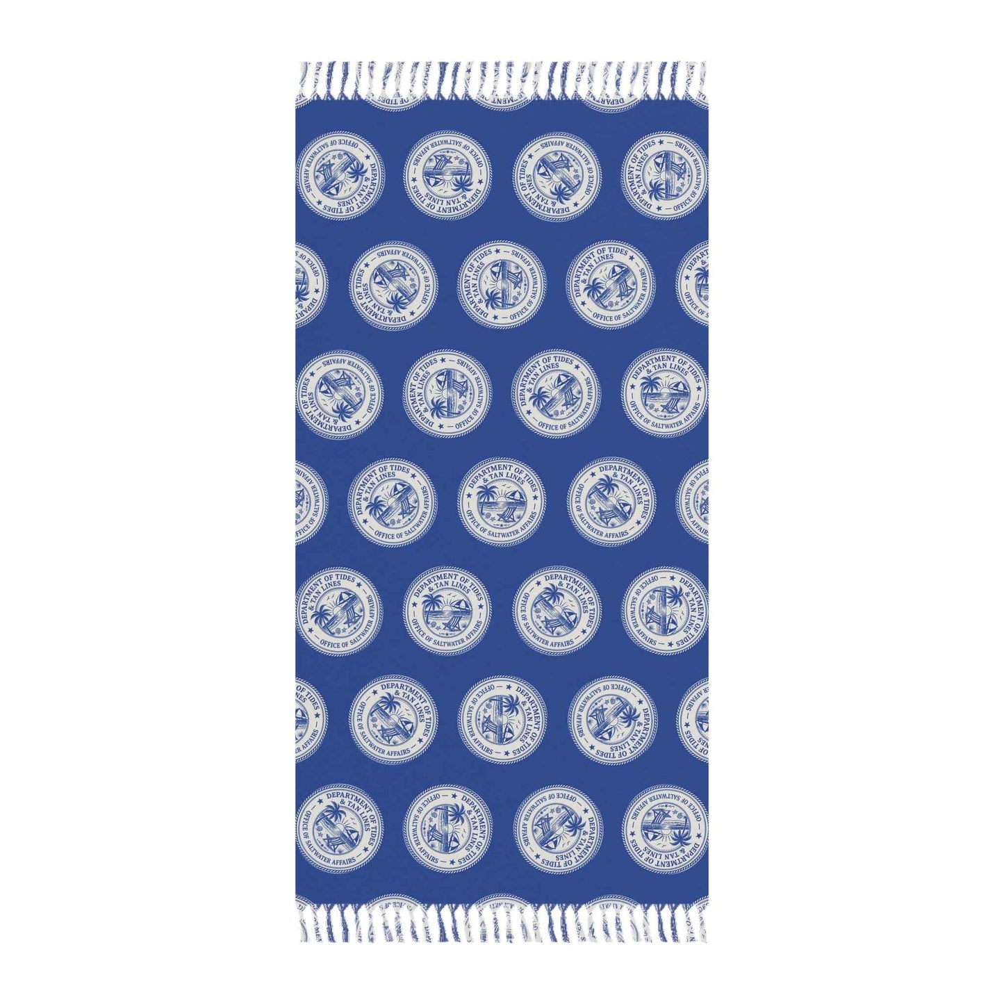 Department of Tides & Tan Lines Beach Blanket – Coastal Seal Boho Towel, Office of Saltwater Affairs