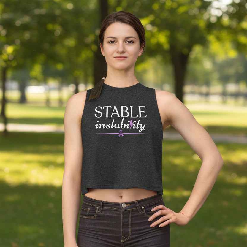 Stable Instability Epilepsy Awareness Crop Tank – Purple Ribbon Minimalist Crop Top