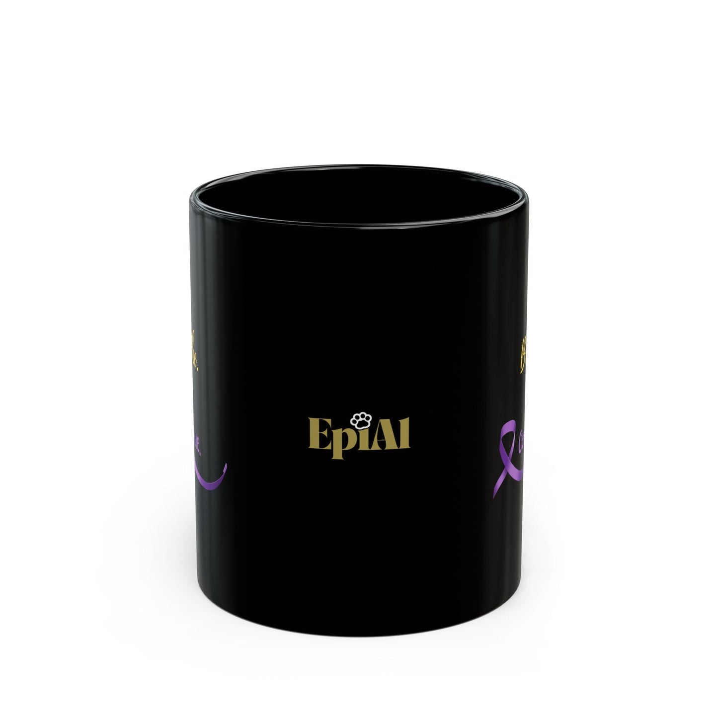 Breathe. Sip. Continue. Black Coffee Mug – Epilepsy Awareness