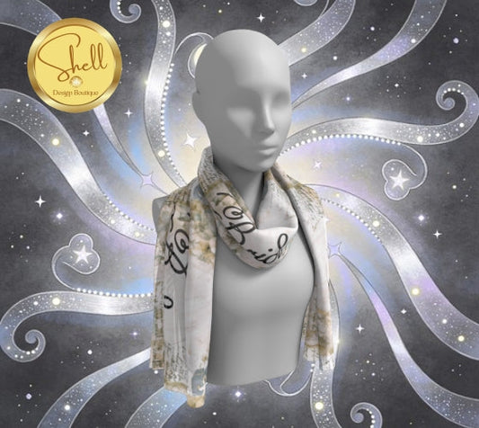 Elegant Antique Bride Pattern Long Scarf