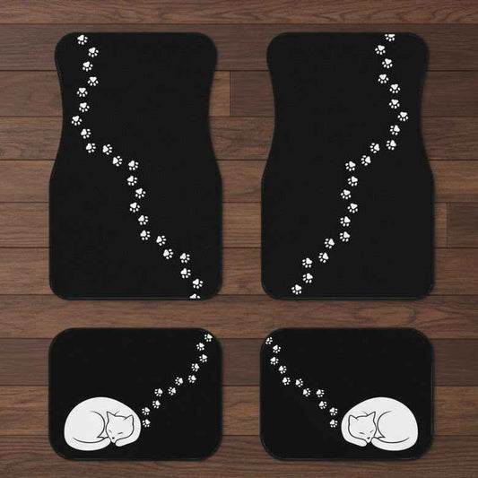 Cat Paw Trail Car Floor Mats – Set of 4