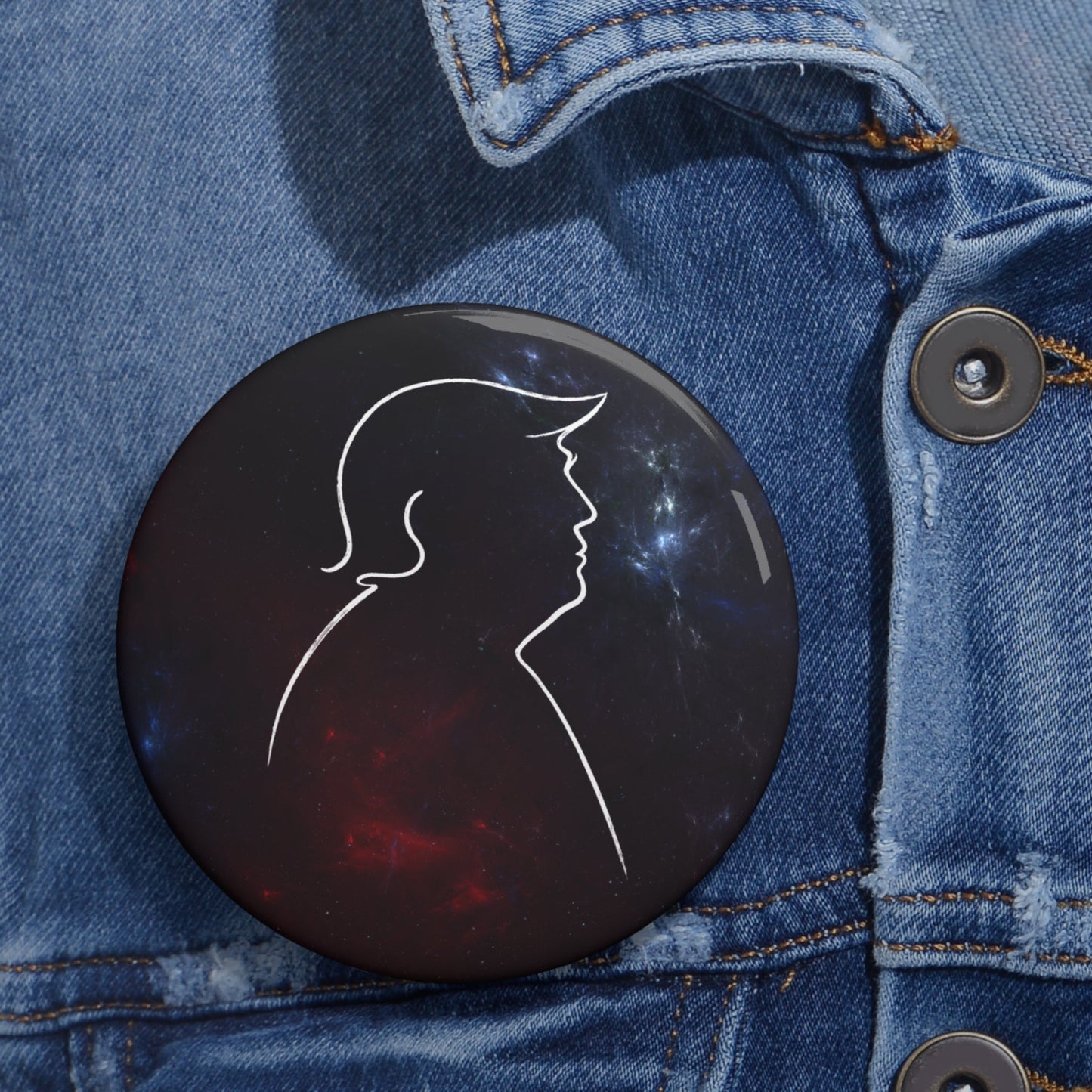Cosmic Silhouette Pinback Button