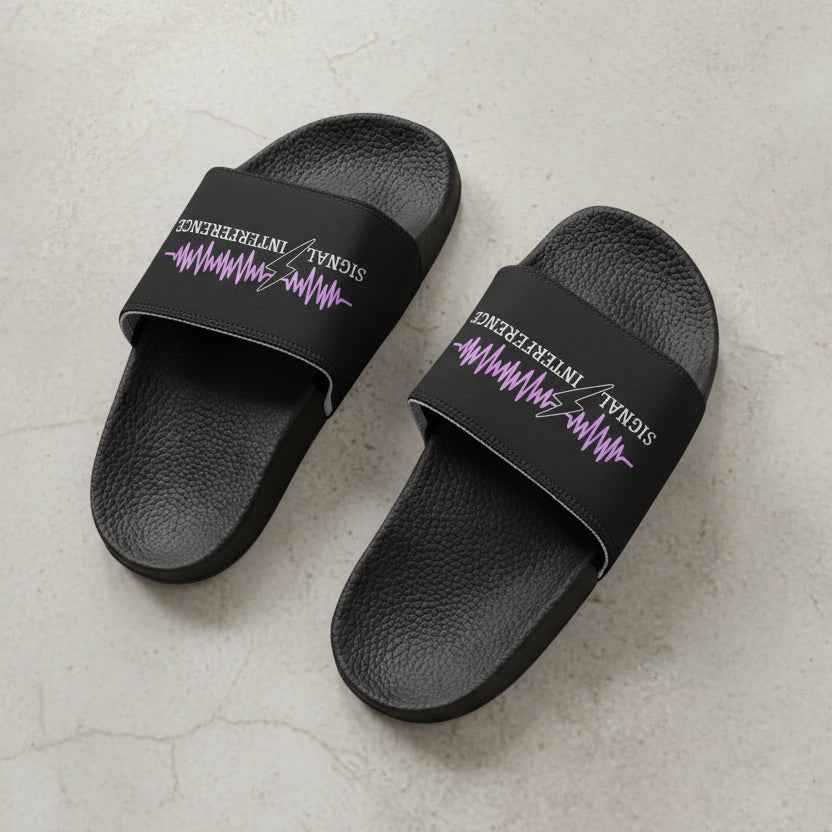 Signal Interference Slide Sandals — Controlled Chaos Edition
