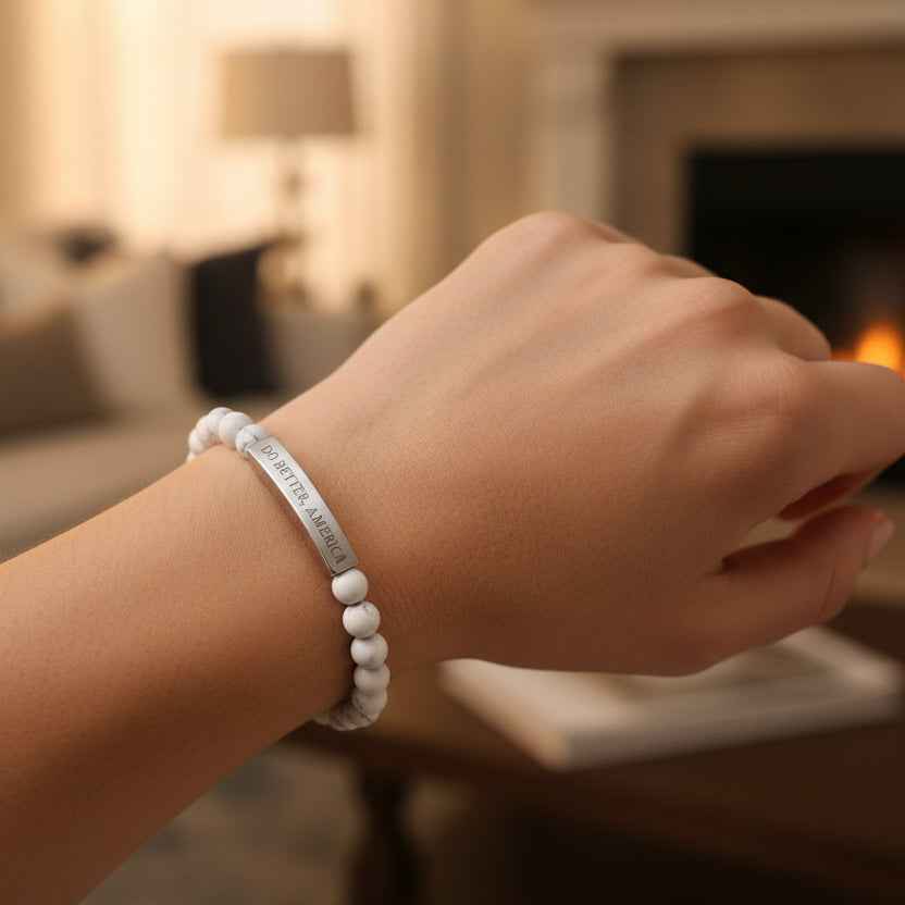 Do Better, America Bracelet – Engraved Stainless Steel Stretch Bracelet